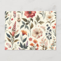 um fundo branco com um monte de flores