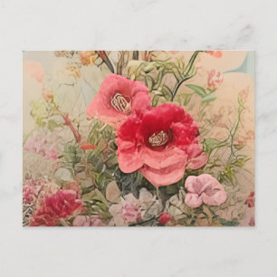 Cartão Postal De Convite um vaso cheio de flores sobre uma mesa
