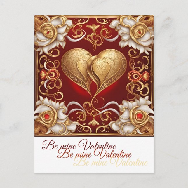 Cartão Postal De Convite Valentine Herz 1 b Postcard (Frente)