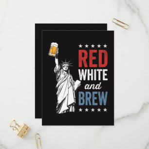 Cartão Postal De Convite Vermelho Branco e Cerveja 250º Aniversário