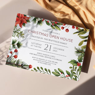 Cartão Postal De Convite Véspera de Natal Visita de Casa Aberta do Visco do