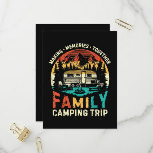 Cartão Postal De Convite Viagem de Acampamento Familiar Criando Memórias Ju