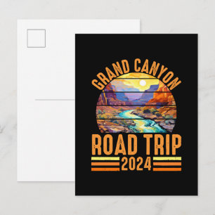 Cartão Postal De Convite Viagem de Carro ao Grand Canyon National Park 2024