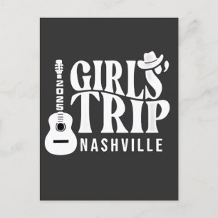Cartão Postal De Convite Viagem de Meninas Nashville 2025 Férias de Verão 
