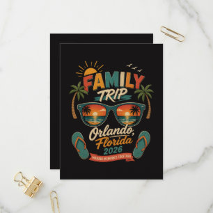 Cartão Postal De Convite Viagem em Família Orlando Flórida 2026