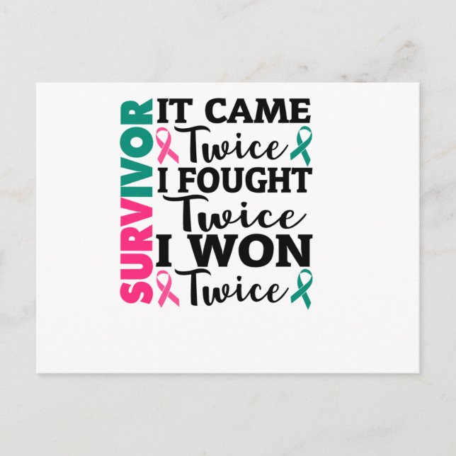 Cartão Postal De Convite Vim Duas Vezes Eu Ganhei Duas Vezes Sobrevivente d (Frente)