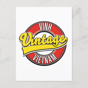 Cartão Postal De Convite Vinh vietnam Retro Logo