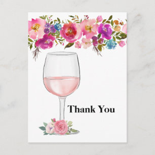 Cartão Postal De Convite vinho, aniversário adulto, casamento, agradeciment