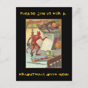 Cartão Postal De Convite Vintage Halloween Party Convide Com Texto Sangrent