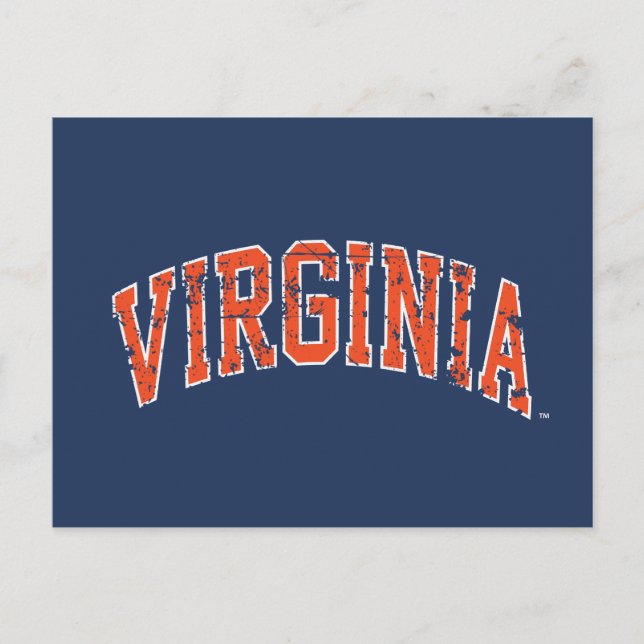 Cartão Postal De Convite Virginia Wordmark Distressed (Frente)