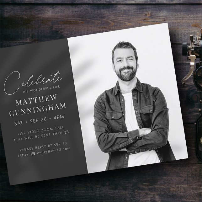 Cartão Postal De Convite Virtual Comemora Sua Foto Simples Moderna (Criador carregado)