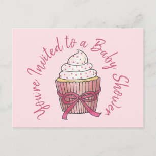 Cartão Postal De Convite Você está convidado para Chá de Bebê de Noiva Cupc