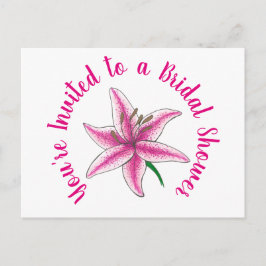 Cartão Postal De Convite Você está convidado para o Chá de Noiva da Flor Lí