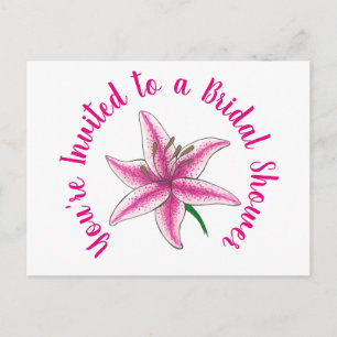 Cartão Postal De Convite Você está convidado para o Chá de Noiva da Flor Lí