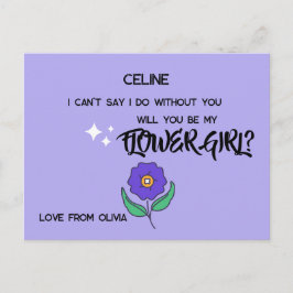 Cartão Postal De Convite Você será a minha Flor? Texto editável