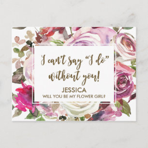 Cartão Postal De Convite Você será meu cartão de floricultura personalizado