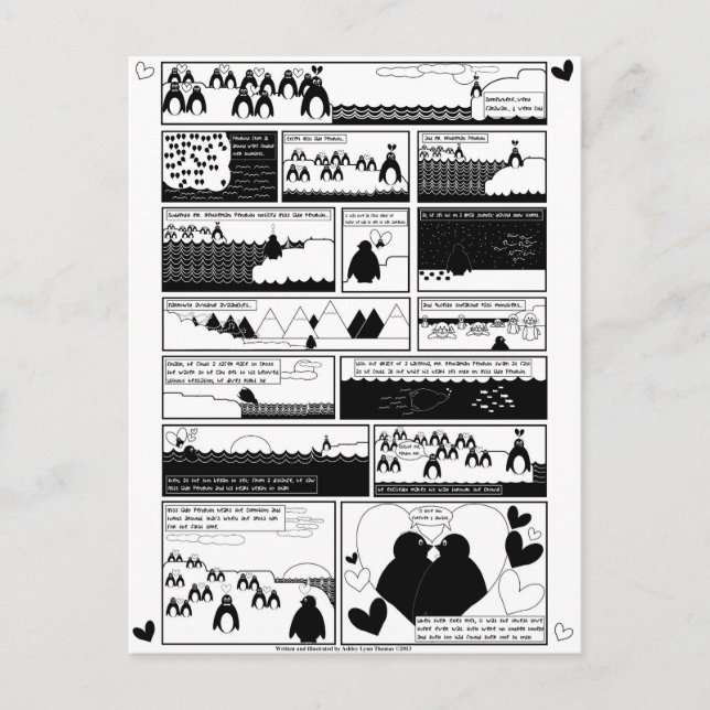 Cartão Postal De Convite Você Será Meu Pinguim? (Frente)