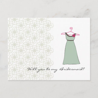 Cartão Postal De Convite Você será minha dama de Bridesmaid? Personalizável