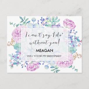 Cartão Postal De Convite Você será minha dama de flores de cartas, etc