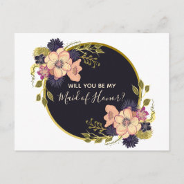 Cartão Postal De Convite Você Será Minha Dama de Honra