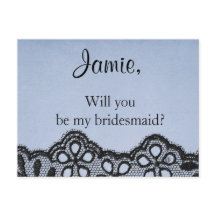 Você será minha dama de honra azul e preto