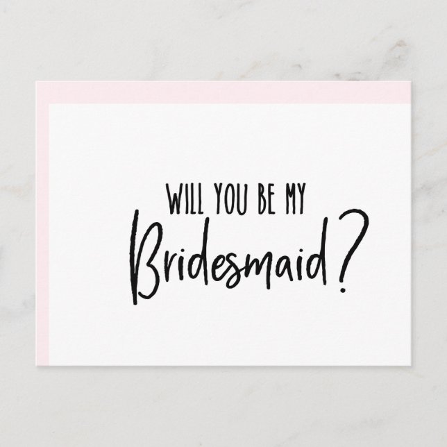 Cartão Postal De Convite Você será minha dama de honra, Bridesmaid Card (Frente)
