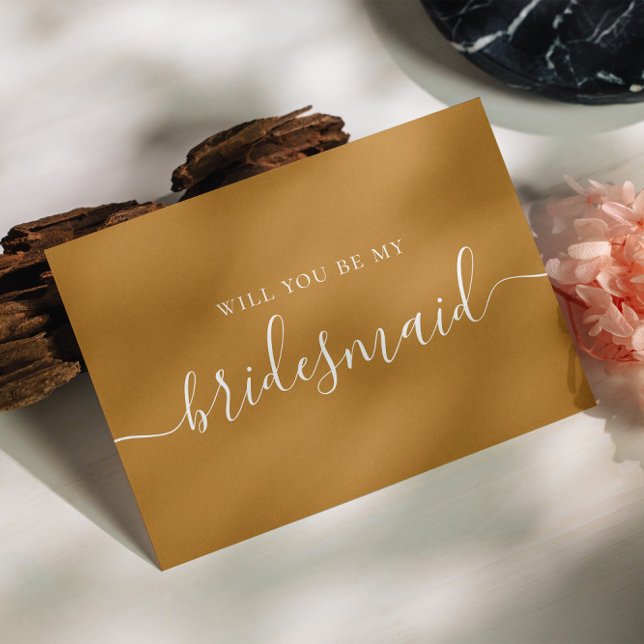 Cartão Postal De Convite Você será minha dama de honra. Escritura de queda  (Criador carregado)