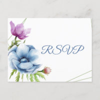Watercolor Anemone Flower Weding RSVP