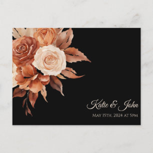 Cartão Postal De Convite Watercolor Autumn Elegance-Weding RSVP-