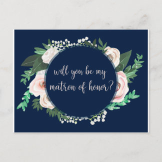 Cartão Postal De Convite Watercolor Floral, Você Será Meu Cartão De Honra D