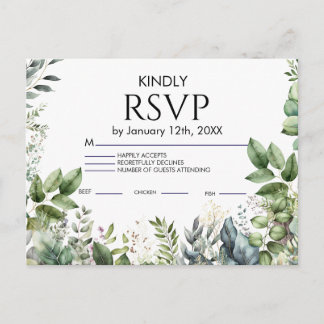 Cartão Postal De Convite  Wedding RSVP Card