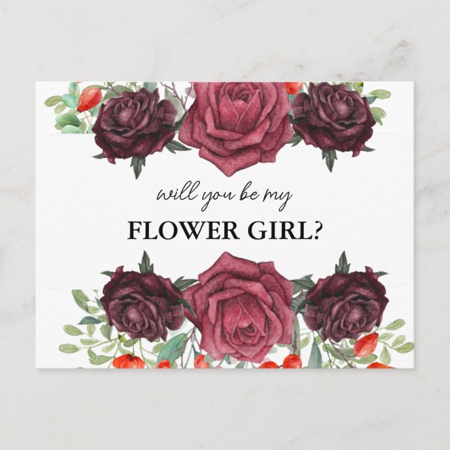 Cartão Postal De Convite will you be my flower girl card (Frente)