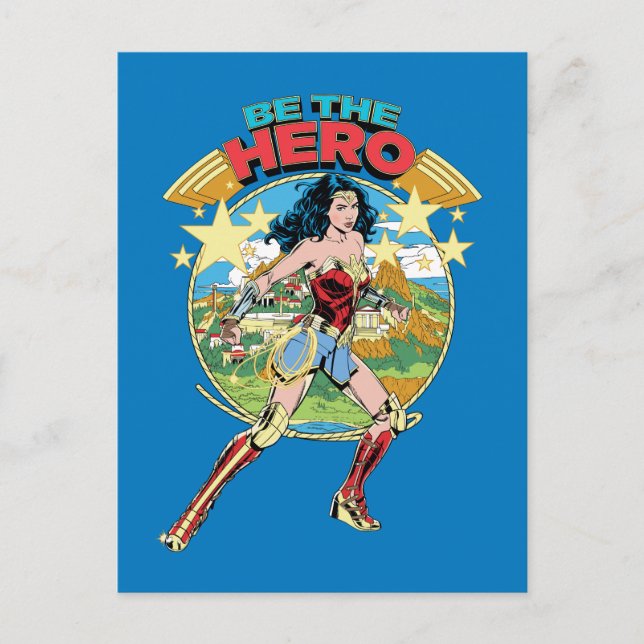 Cartão Postal De Convite WW84 | Themyscira Wonder Woman Retro Comic Art (Frente)