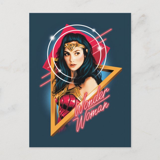 Cartão Postal De Convite WW84 | Wonder Woman Retrowave Character Badge (Frente)