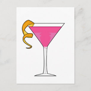 Cartão postal de copo de cocktail e torção de lara