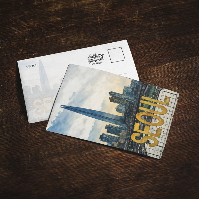 Cartão postal de cor d'água Seul Korea (Criador carregado)