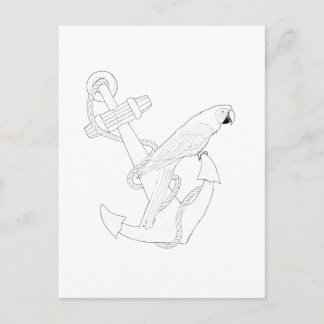 Cartão postal de cor para adultos de papagaio náut