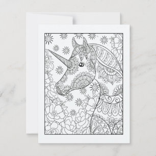 Cartão postal de cor Unicorn   Corante mágico de Y