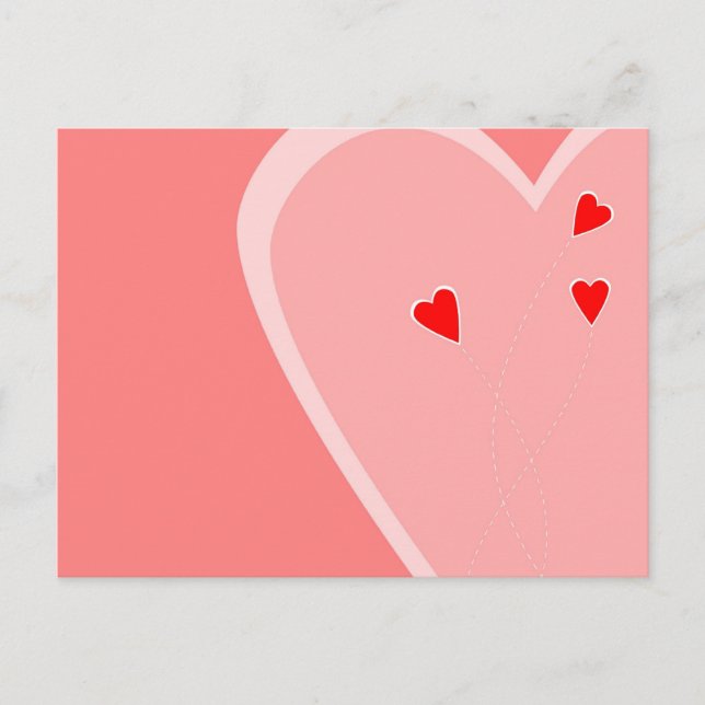 Cartão Postal de Corações Vermelhos (Frente)