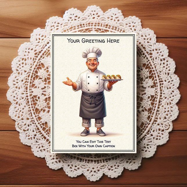 Cartão postal de cozinha/chefe personalizável para (Criador carregado)