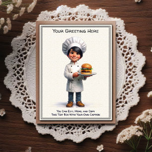 Cartão postal de cozinha/chefe personalizável para