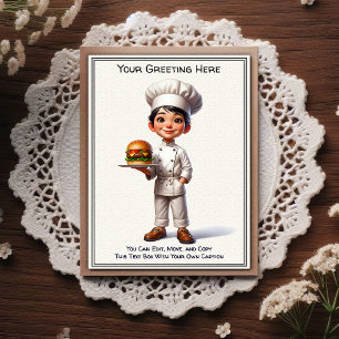 Cartão postal de cozinha/chefe personalizável para