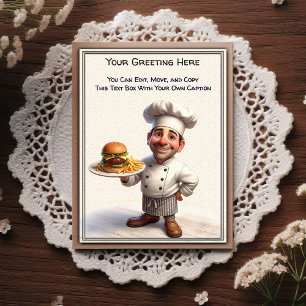Cartão postal de cozinha/chefe personalizável para