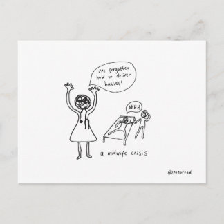 cartão postal de crise de parteira