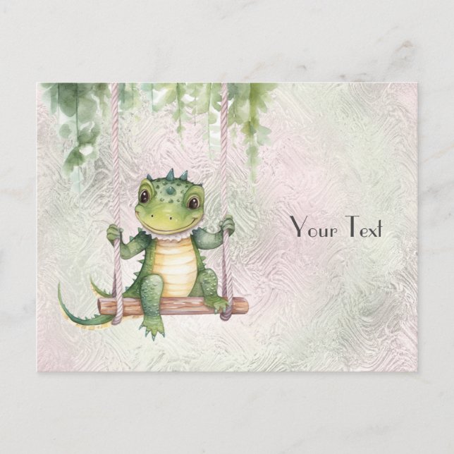 Cartão Postal de Crocodilo Bebê (Frente)