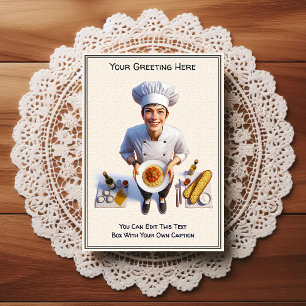 Cartão postal de culinária / chef personalizável p