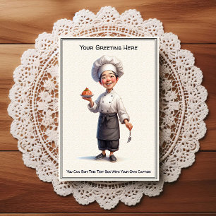 Cartão postal de culinária/chefe personalizável pa