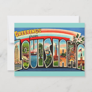 Cartão postal de cumprimentos vintage Louisiana