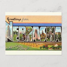 Cartão postal de cumprimentos vintage Nebraska