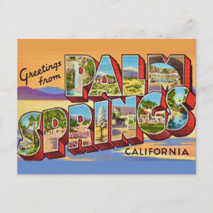 Cartão postal de cumprimentos Vintage Palm Springs